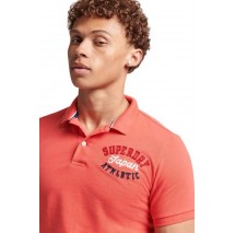 SUPERDRY D1 OVIN VINTAGE SUPERSTATE POLO ΜΠΛΟΥΖΑ ΑΝΔΡΙΚΗ CORAL