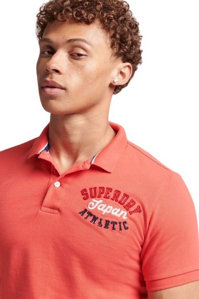 SUPERDRY D1 OVIN VINTAGE SUPERSTATE POLO ΜΠΛΟΥΖΑ ΑΝΔΡΙΚΗ CORAL