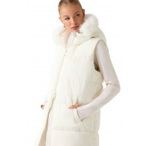 GUESS KATRINA SKI HOODY VEST ΓΙΛΕΚΟ ΜΠΟΥΦΑΝ ΓΥΝΑΙΚΕΙΟ WHITE