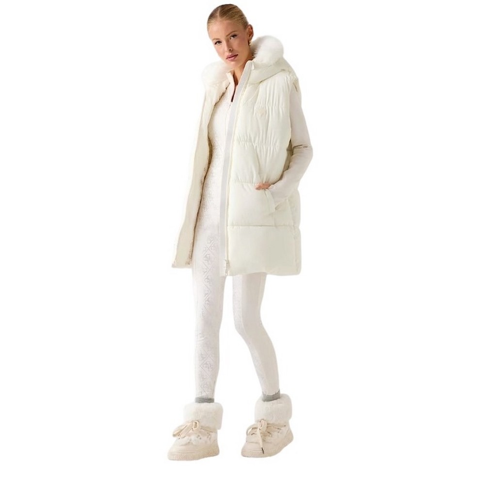 GUESS KATRINA SKI HOODY VEST ΓΙΛΕΚΟ ΜΠΟΥΦΑΝ ΓΥΝΑΙΚΕΙΟ WHITE