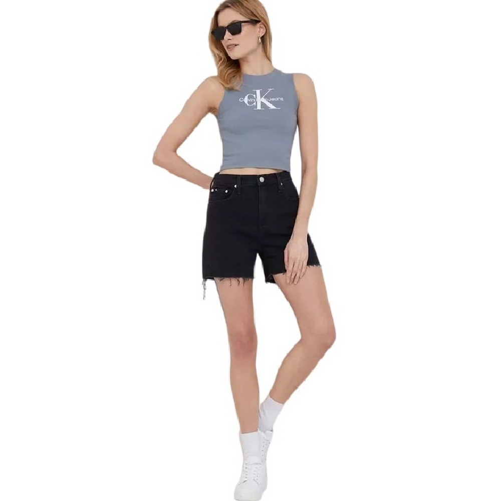 CALVIN KLEIN JEANS MOM SHORT ΣΟΡΤΣ ΓΥΝΑΙΚΕΙΟ BLACK DENIM