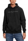 TOMMY JEANS REG LINEAR LOGO HOODIE EXT  ΜΠΛΟΥΖΑ ΦΟΥΤΕΡ ΑΝΔΡΙΚΗ BLACK