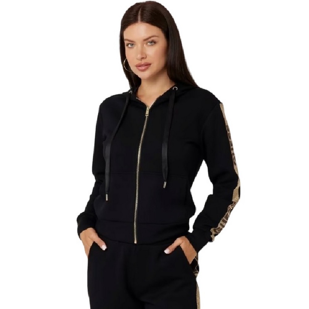 GUESS HOOD STUDS LOGO SWEATSHIRT ΖΑΚΕΤΑ ΓΥΝΑΙΚΕΙΑ BLACK