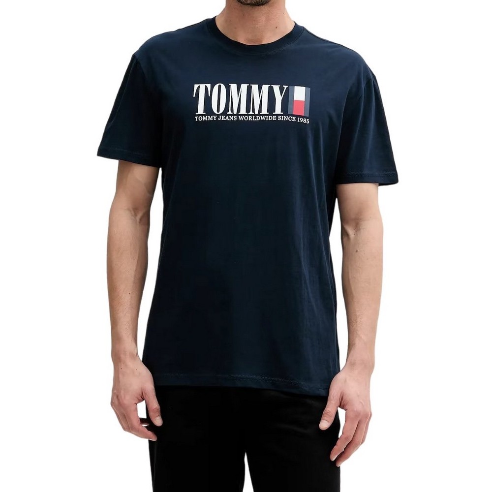 TOMMY JEANS REG TOMMY DNA FLAG TEE T-SHIRT ΜΠΛΟΥΖΑ ΑΝΔΡΙΚΗ NAVY