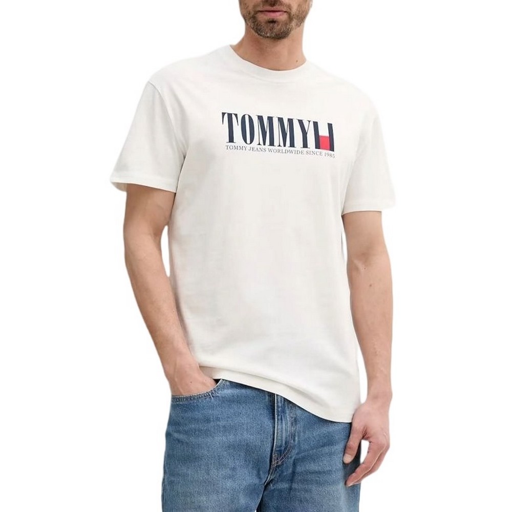TOMMY JEANS REG TOMMY DNA FLAG TEE T-SHIRT ΜΠΛΟΥΖΑ ΑΝΔΡΙΚΗ OFF WHITE