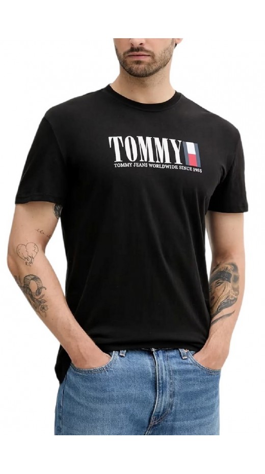 TOMMY JEANS REG TOMMY DNA FLAG TEE T-SHIRT ΜΠΛΟΥΖΑ ΑΝΔΡΙΚΗ BLACK