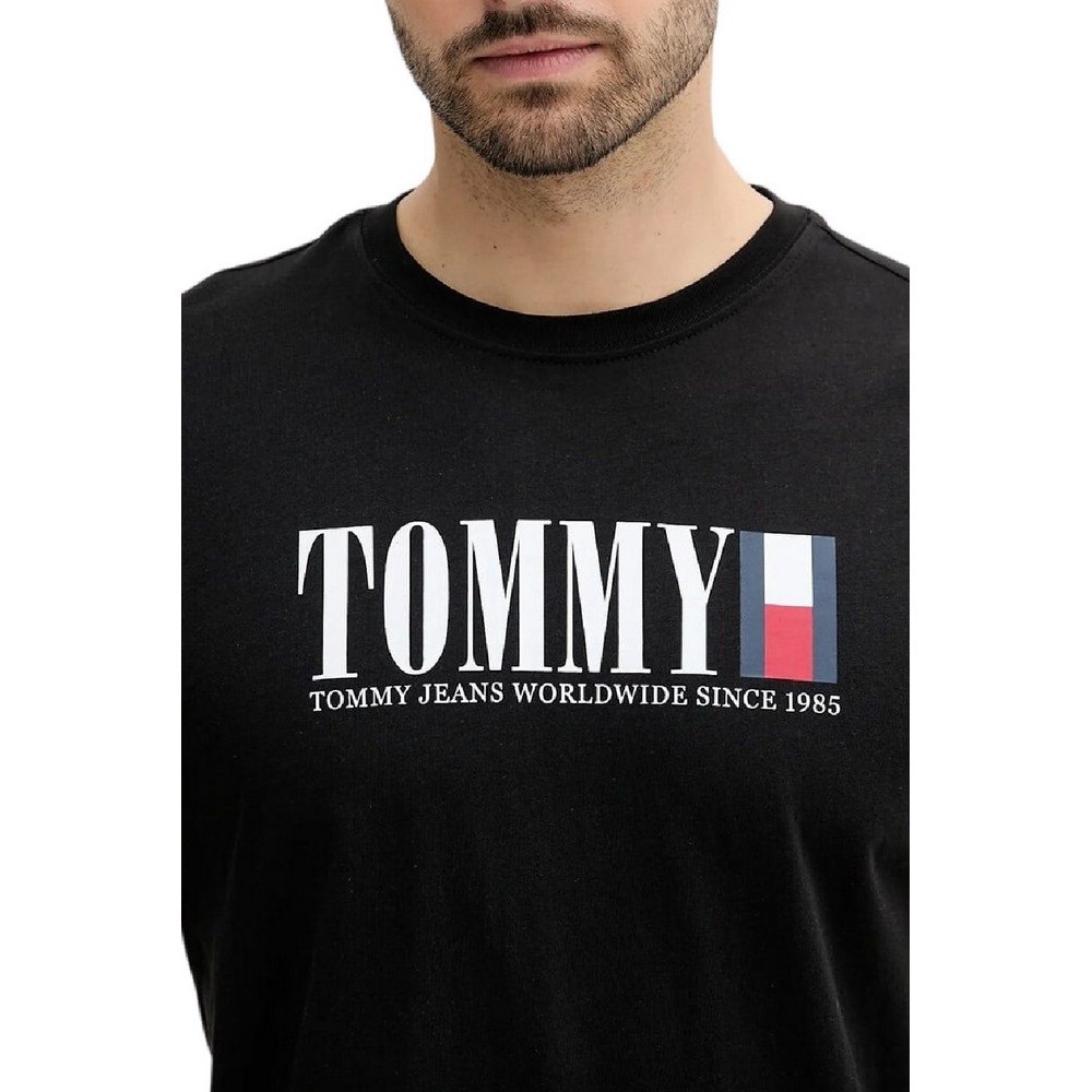 TOMMY JEANS REG TOMMY DNA FLAG TEE T-SHIRT ΜΠΛΟΥΖΑ ΑΝΔΡΙΚΗ BLACK
