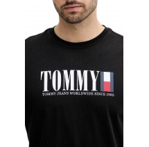 TOMMY JEANS REG TOMMY DNA FLAG TEE T-SHIRT ΜΠΛΟΥΖΑ ΑΝΔΡΙΚΗ BLACK