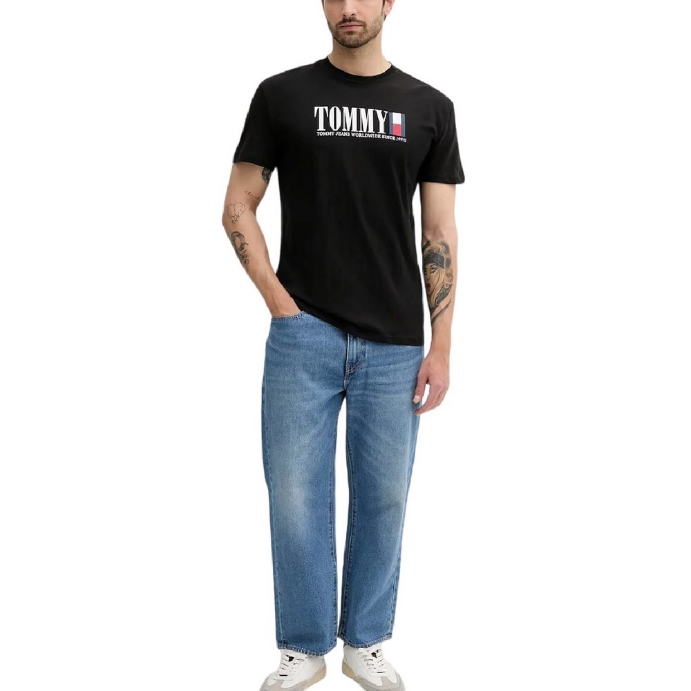 TOMMY JEANS REG TOMMY DNA FLAG TEE T-SHIRT ΜΠΛΟΥΖΑ ΑΝΔΡΙΚΗ BLACK