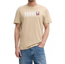 TOMMY JEANS REG TOMMY DNA FLAG TEE T-SHIRT ΜΠΛΟΥΖΑ ΑΝΔΡΙΚΗ BEIGE