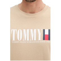 TOMMY JEANS REG TOMMY DNA FLAG TEE T-SHIRT ΜΠΛΟΥΖΑ ΑΝΔΡΙΚΗ BEIGE