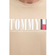 TOMMY JEANS REG TOMMY DNA FLAG TEE T-SHIRT ΜΠΛΟΥΖΑ ΑΝΔΡΙΚΗ BEIGE