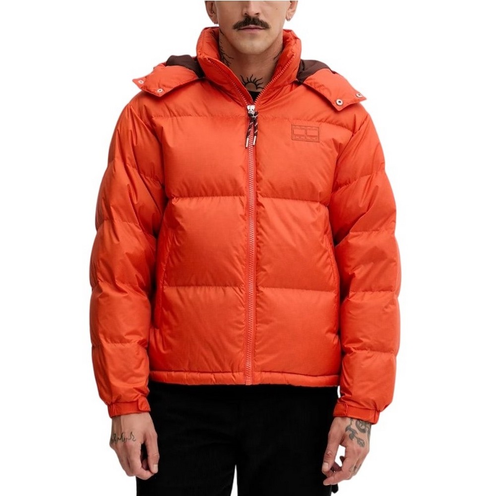 TOMMY JEANS ALASKA DOWN PUFFER EXT ΜΠΟΥΦΑΝ ΑΝΔΡΙΚΟ ORANGE