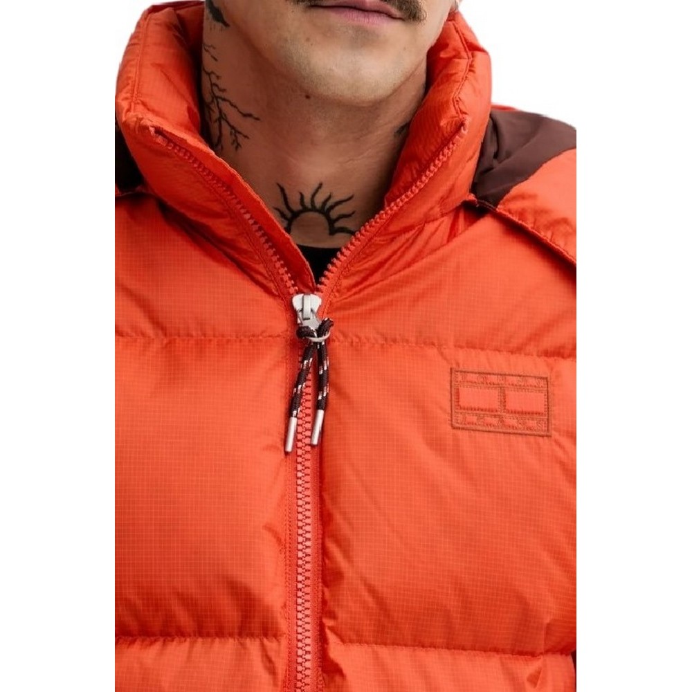 TOMMY JEANS ALASKA DOWN PUFFER EXT ΜΠΟΥΦΑΝ ΑΝΔΡΙΚΟ ORANGE