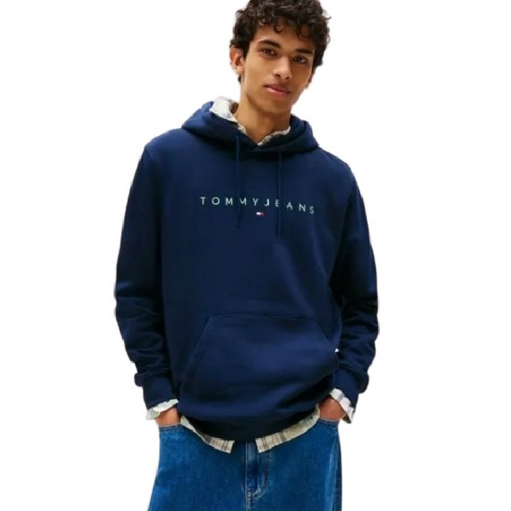 TOMMY JEANS REG LINEAR LOGO HOODIE EXT  ΜΠΛΟΥΖΑ ΦΟΥΤΕΡ ΑΝΔΡΙΚΗ NAVY