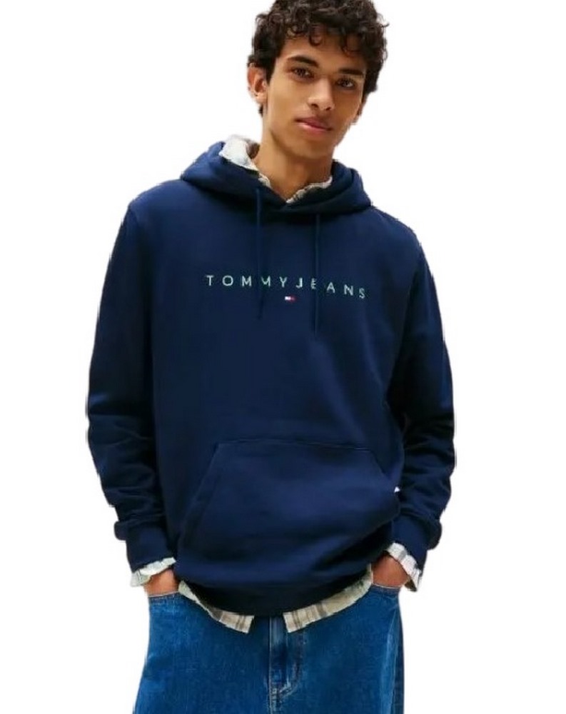 TOMMY JEANS REG LINEAR LOGO HOODIE EXT  ΜΠΛΟΥΖΑ ΦΟΥΤΕΡ ΑΝΔΡΙΚΗ NAVY
