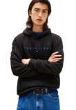TOMMY JEANS REG LINEAR LOGO HOODIE EXT  ΜΠΛΟΥΖΑ ΦΟΥΤΕΡ ΑΝΔΡΙΚΗ BLACK/BLACK