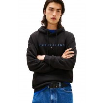 TOMMY JEANS REG LINEAR LOGO HOODIE EXT  ΜΠΛΟΥΖΑ ΦΟΥΤΕΡ ΑΝΔΡΙΚΗ BLACK/BLACK