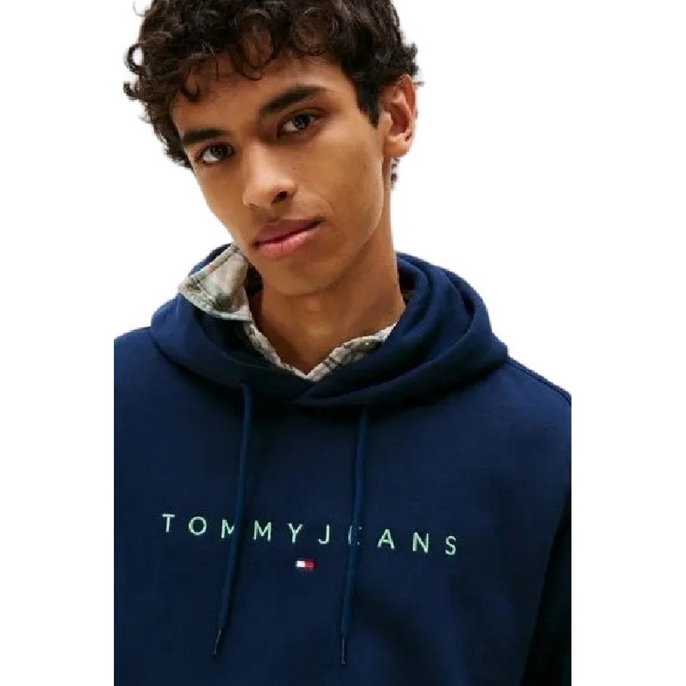 TOMMY JEANS REG LINEAR LOGO HOODIE EXT  ΜΠΛΟΥΖΑ ΦΟΥΤΕΡ ΑΝΔΡΙΚΗ NAVY