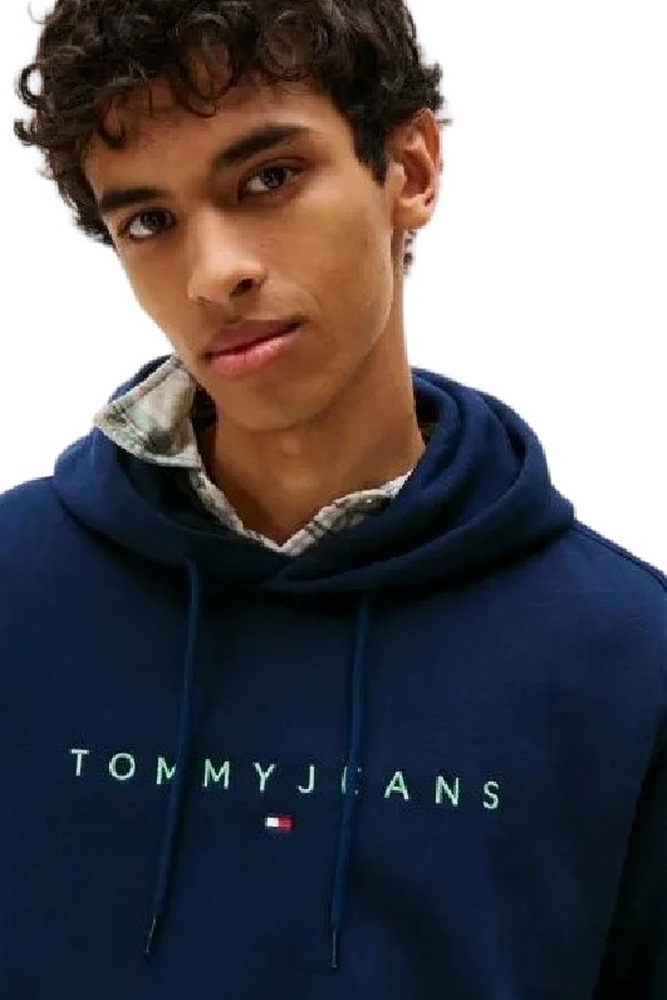 TOMMY JEANS REG LINEAR LOGO HOODIE EXT  ΜΠΛΟΥΖΑ ΦΟΥΤΕΡ ΑΝΔΡΙΚΗ NAVY