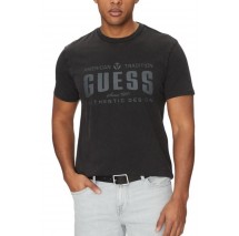 GUESS TRADITION TEE T-SHIRT ΜΠΛΟΥΖΑ ΑΝΔΡΙΚΗ WASHED BLACK