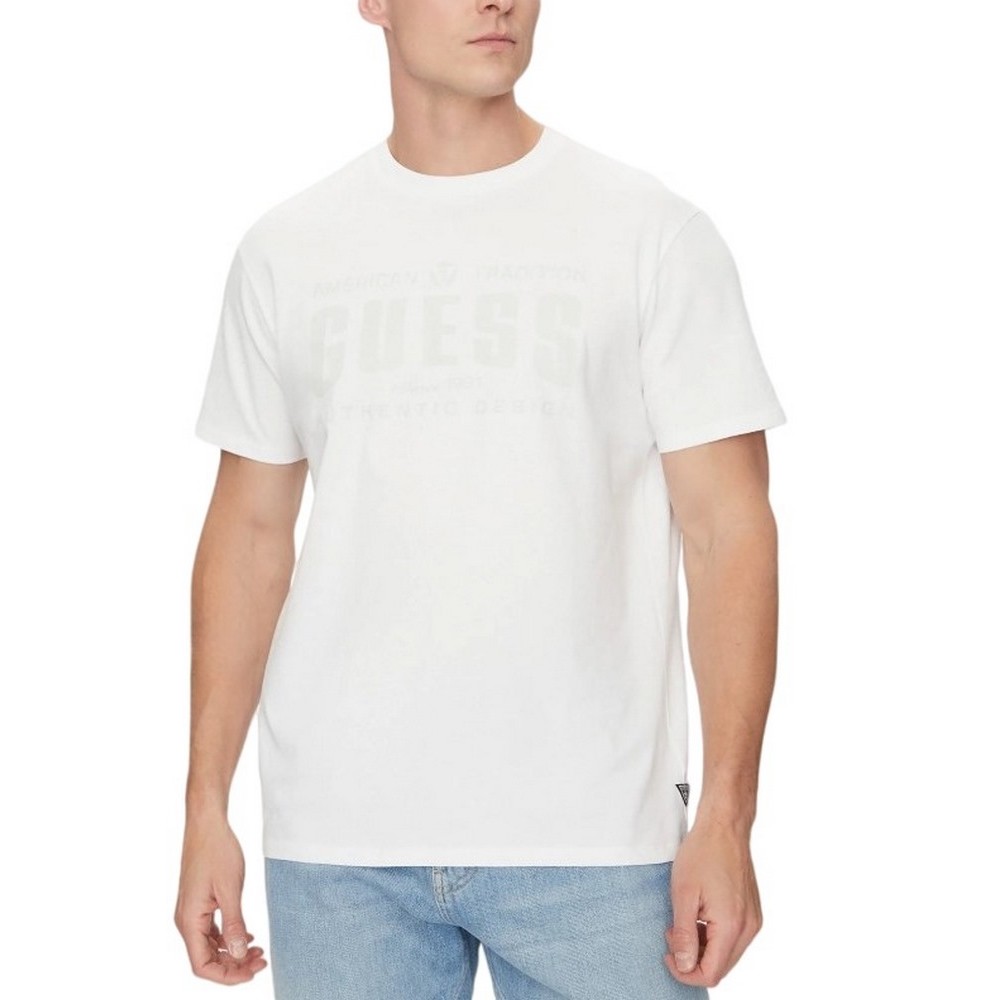 GUESS TRADITION TEE T-SHIRT ΜΠΛΟΥΖΑ ΑΝΔΡΙΚΗ WHITE