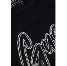 GUESS SS CN RIB LOGO TEE T-SHIRT ΜΠΛΟΥΖΑ ΓΥΝΑΙΚΕΙΑ BLACK