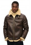 SUPERDRY D2 OVIN FAUX SHEARLING AVIATOR JACKET ΜΠΟΥΦΑΝ ΑΝΔΡΙΚΟ BROWN