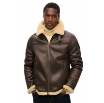SUPERDRY D2 OVIN FAUX SHEARLING AVIATOR JACKET ΜΠΟΥΦΑΝ ΑΝΔΡΙΚΟ BROWN