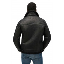 SUPERDRY D2 OVIN FAUX SHEARLING AVIATOR JACKET ΜΠΟΥΦΑΝ ΑΝΔΡΙΚΟ BLACK