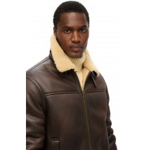 SUPERDRY D2 OVIN FAUX SHEARLING AVIATOR JACKET ΜΠΟΥΦΑΝ ΑΝΔΡΙΚΟ BROWN