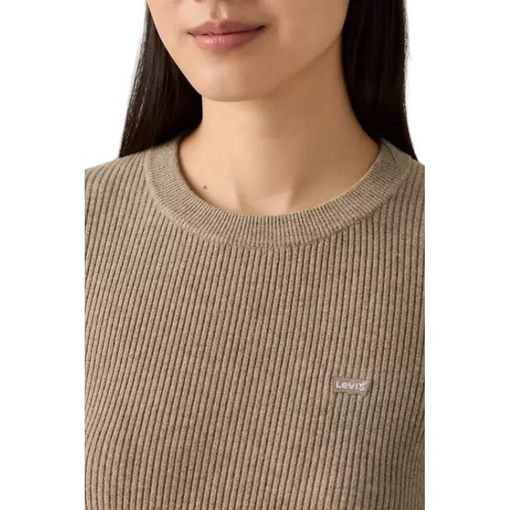 LEVIS® RIB CREW SWEATER ΠΛΕΚΤΗ ΜΠΛΟΥΖΑ ΓΥΝΑΙΚΕΙΑ BROWN
