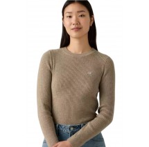 LEVIS® RIB CREW SWEATER ΠΛΕΚΤΗ ΜΠΛΟΥΖΑ ΓΥΝΑΙΚΕΙΑ BROWN