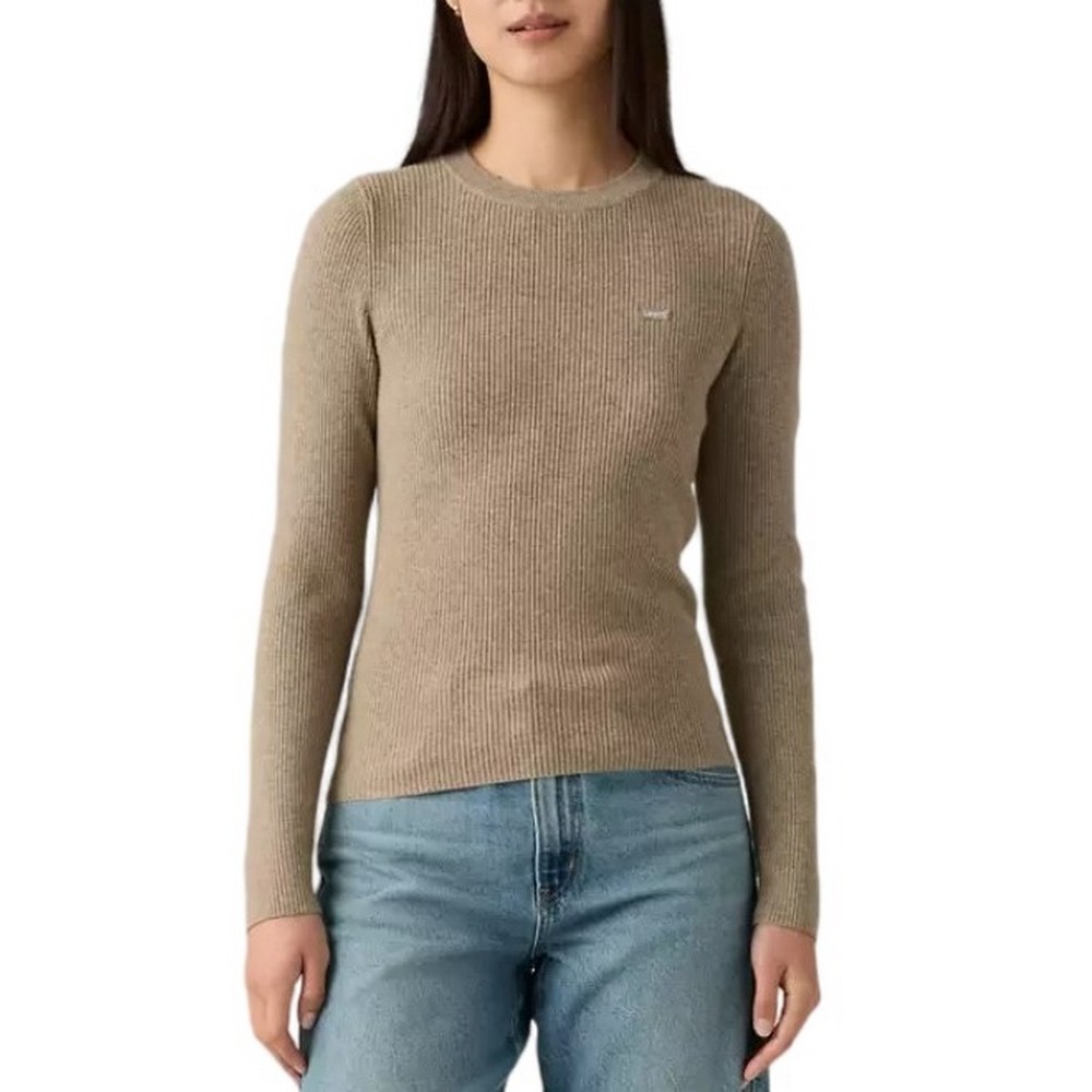 LEVIS® RIB CREW SWEATER ΠΛΕΚΤΗ ΜΠΛΟΥΖΑ ΓΥΝΑΙΚΕΙΑ BROWN