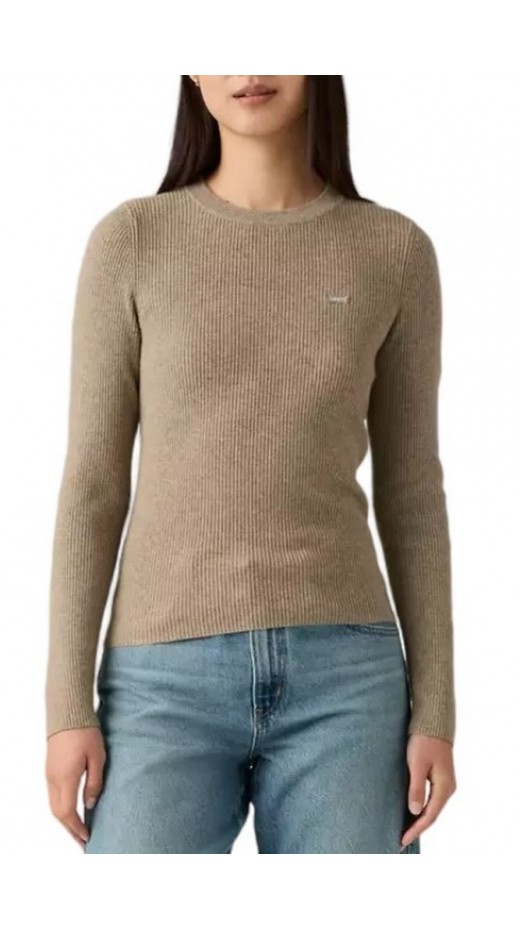 LEVIS® RIB CREW SWEATER ΠΛΕΚΤΗ ΜΠΛΟΥΖΑ ΓΥΝΑΙΚΕΙΑ BROWN