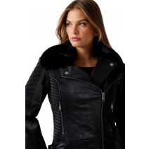 GUESS DARCEY BIKER JACKET ΜΠΟΥΦΑΝ ΓΥΝΑΙΚΕΙΟ BLACK