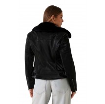 GUESS DARCEY BIKER JACKET ΜΠΟΥΦΑΝ ΓΥΝΑΙΚΕΙΟ BLACK