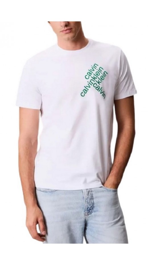 CALVIN KLEIN JEANS 30S E CK BH WRD T-SHIRT ΜΠΛΟΥΖΑ ΑΝΔΡΙΚΗ WHITE