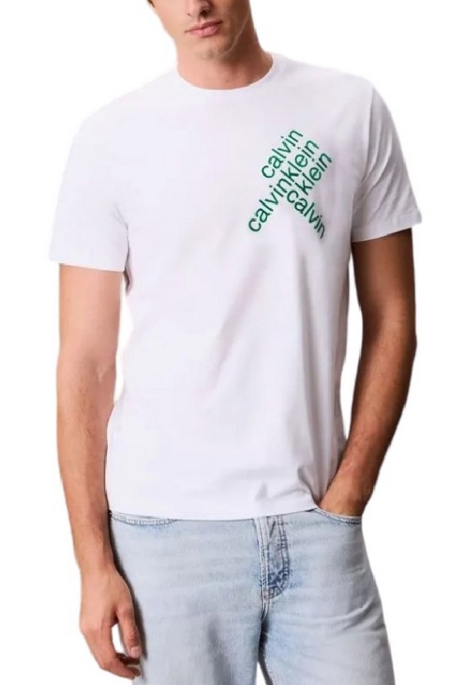 CALVIN KLEIN JEANS 30S E CK BH WRD T-SHIRT ΜΠΛΟΥΖΑ ΑΝΔΡΙΚΗ WHITE