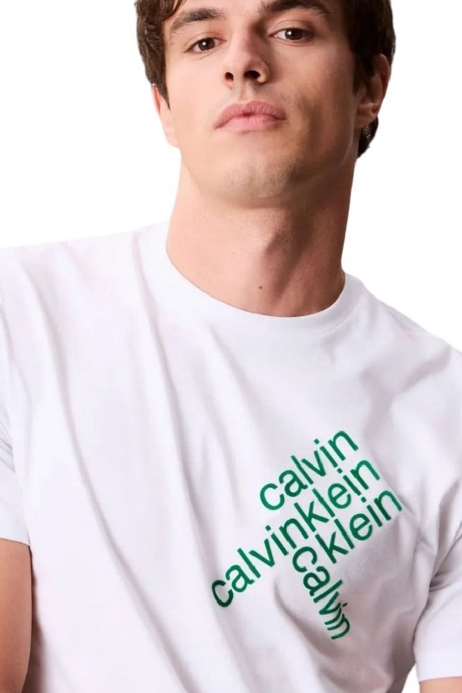CALVIN KLEIN JEANS 30S E CK BH WRD T-SHIRT ΜΠΛΟΥΖΑ ΑΝΔΡΙΚΗ WHITE