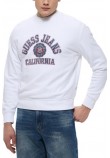 GUESS JEANS CN REG LS PRINTED SWEAT ΜΠΛΟΥΖΑ ΦΟΥΤΕΡ ΑΝΔΡΙΚΗ WHITE