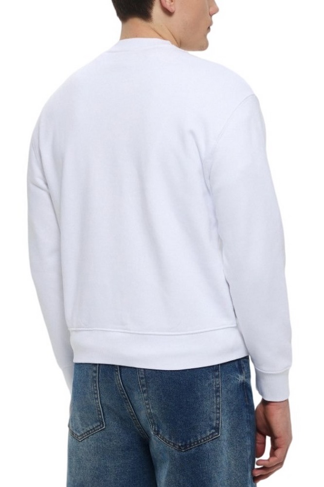 GUESS JEANS CN REG LS PRINTED SWEAT ΜΠΛΟΥΖΑ ΦΟΥΤΕΡ ΑΝΔΡΙΚΗ WHITE