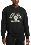 GUESS JEANS CN REG LS PRINTED SWEAT ΜΠΛΟΥΖΑ ΦΟΥΤΕΡ ΑΝΔΡΙΚΗ BLACK