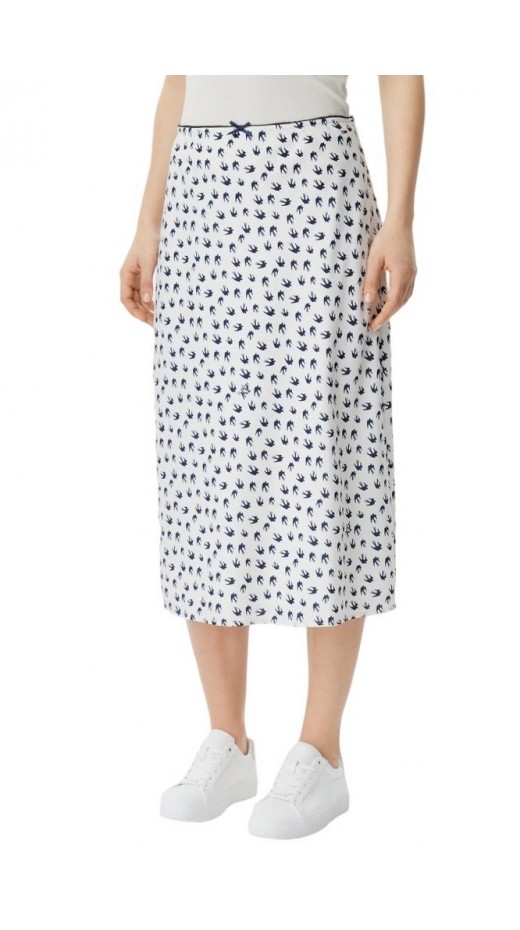 TOMMY JEANS  MIDI AOP SKIRT ΦΟΥΣΤΑ ΓΥΝΑΙΚΕΙΑ WHITE