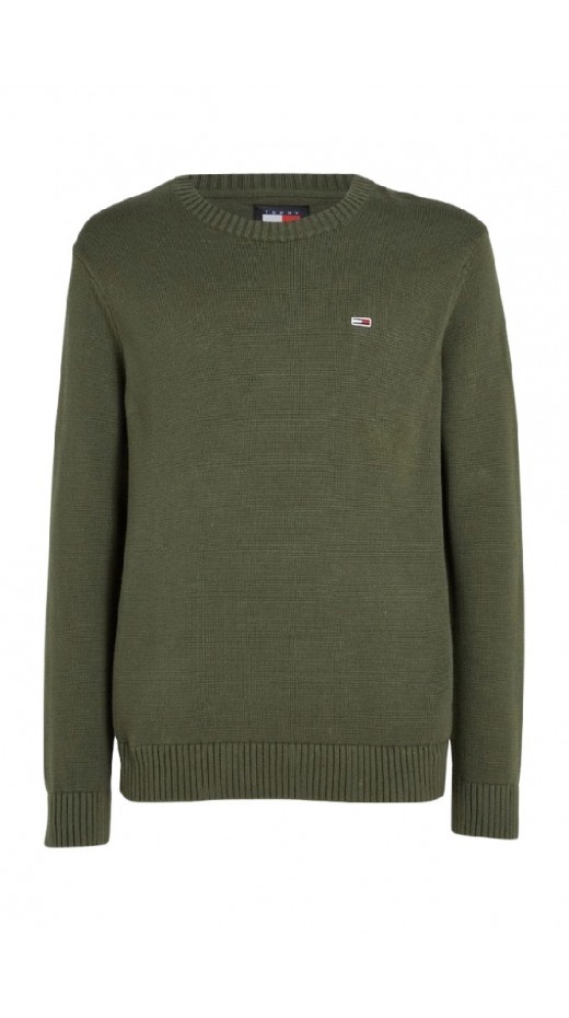 TOMMY HILFIGER SLIM ESSNTLS C-NECK SWEATER ΜΠΛΟΥΖΑ ΠΛΕΚΤΗ ΑΝΔΡΙΚΗ GREEN