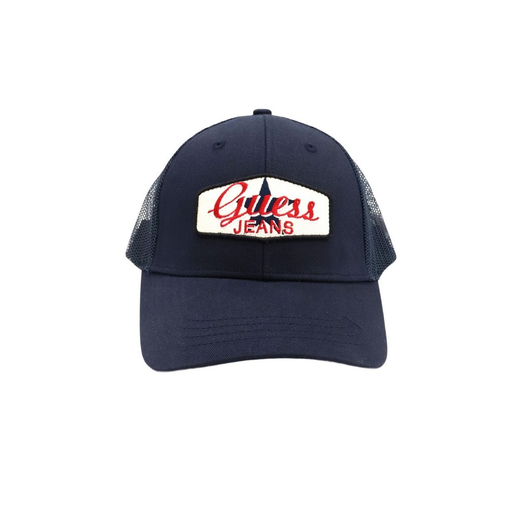 GUESS JEANS PATCHED TRUCKER HAT ΚΑΠΕΛΟ ΑΝΔΡΙΚΟ DARK NAVY