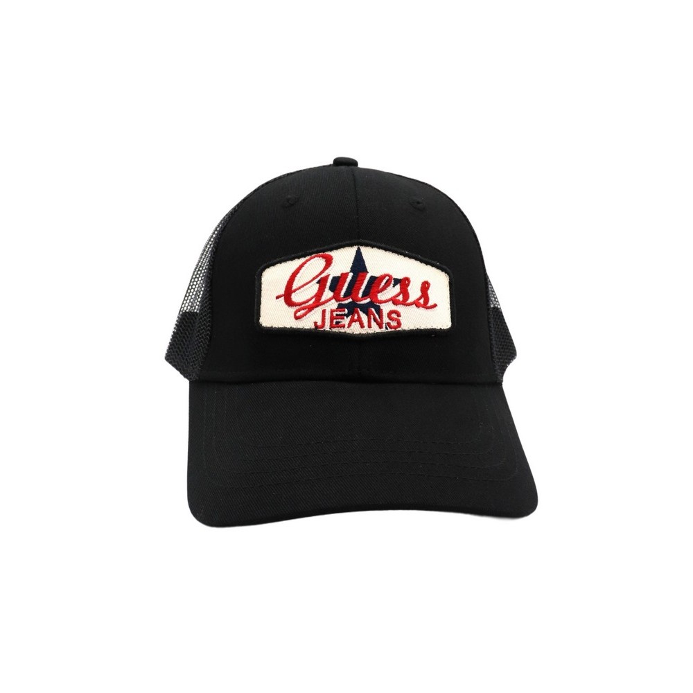 GUESS JEANS PATCHED TRUCKER HAT ΚΑΠΕΛΟ ΑΝΔΡΙΚΟ BLACK