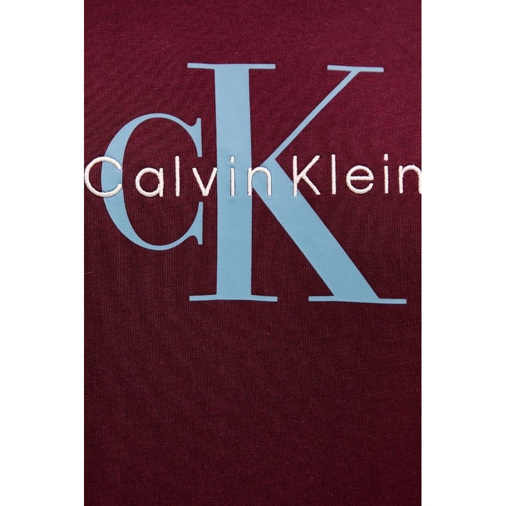 CALVIN KLEIN JEANS HERO MONOLOGO TEE T-SHIRT ΜΠΛΟΥΖΑ ΑΝΔΡΙΚΗ BORDEAUX