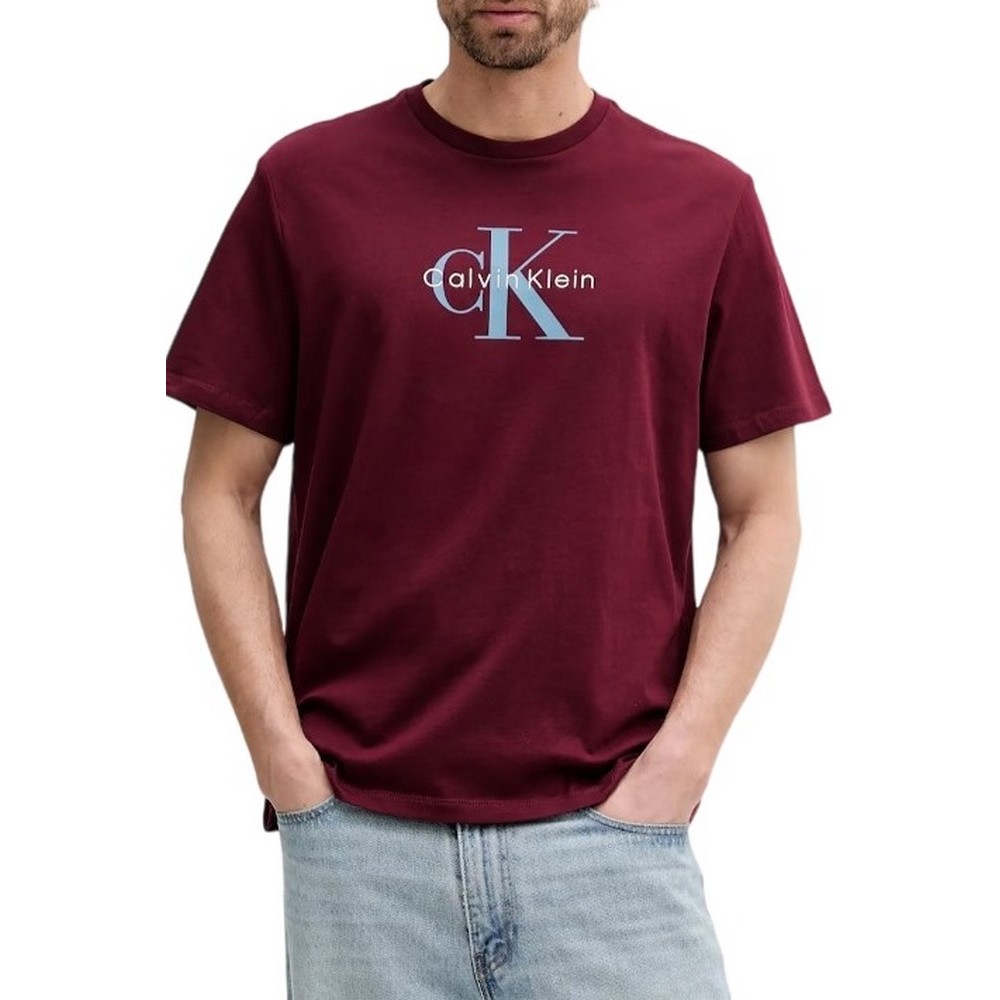 CALVIN KLEIN JEANS HERO MONOLOGO TEE T-SHIRT ΜΠΛΟΥΖΑ ΑΝΔΡΙΚΗ BORDEAUX