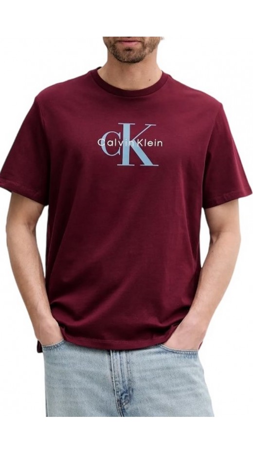 CALVIN KLEIN JEANS HERO MONOLOGO TEE T-SHIRT ΜΠΛΟΥΖΑ ΑΝΔΡΙΚΗ BORDEAUX